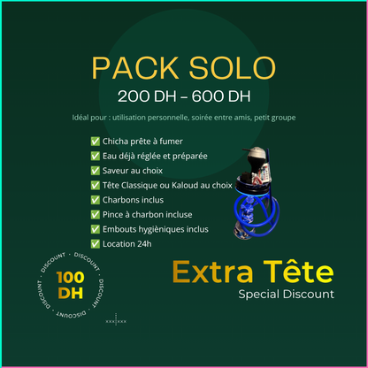 PACK SOLO (jusqu'à 600 DH)