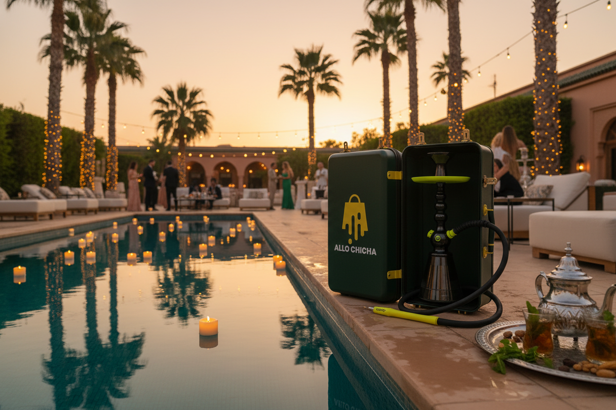 Chicha bord de piscine Marrakech